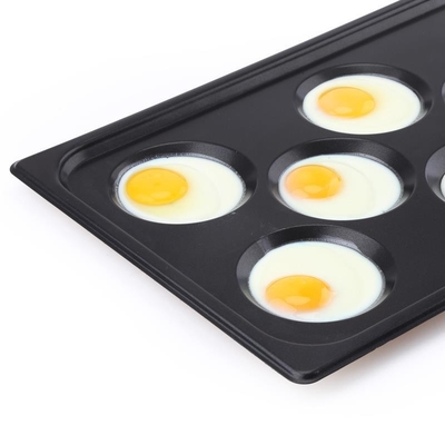 Rk Bakeware China-Gastronorm Gn 1/1 অ্যালুমিনিয়াম ননস্টিক বেকিং ট্রে 530X325 মিমি ডিমের জন্য 8 ছাঁচ সহ