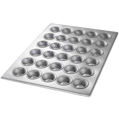 Rk Bakeware China-42754 12 কাপ গ্লাসযুক্ত অ্যালুমিনিজড স্টিল মিনি ক্রাউন মফিন প্যান/ ক্রুফিন প্যান/ ক্রুফিন ট্রে