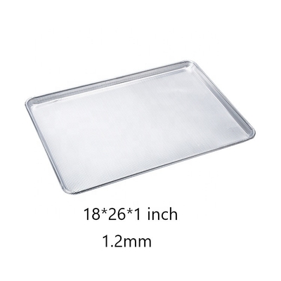 26 x 18 ইঞ্চি 1.2mm ছিদ্রযুক্ত ধাতু ট্রে ছিদ্রযুক্ত সমতল বেকিং শীট ছিদ্রযুক্ত অ্যালুমিনিয়াম শীট তারের-ইন-রিম শীট ট্রে