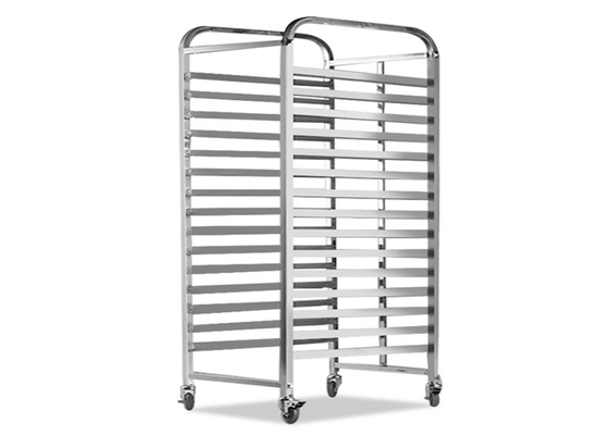 RK Bakeware China- 20 প্যান এন্ড লোড স্টেইনলেস স্টীল বান / শীট প্যান র্যাক - একত্রিত