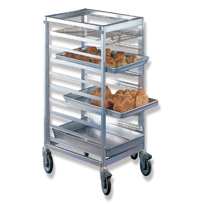 Rk Bakeware China- স্টেইনলেস স্টীল ফ্ল্যাটপ্যাক টিল্টিং ডিসপ্লে র্যাক/ ট্রলি